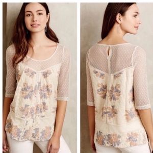 🛍️ Anthropologie meadow rue floral lace top feminine